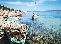 Laguna_Flache_Meereszone_Fischerboot_Caib